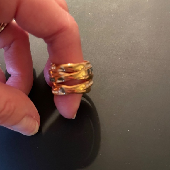 Swarovski Ring Dynamic Dark Crystal Rose Gold Sz 5 - Picture 5 of 8